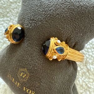 Julie Vos Gold bracelet with Deep Blue Stones
